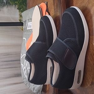 New! Youyun Mens 8.5 orthopedic memory foam slip on comfy athletic shoes black